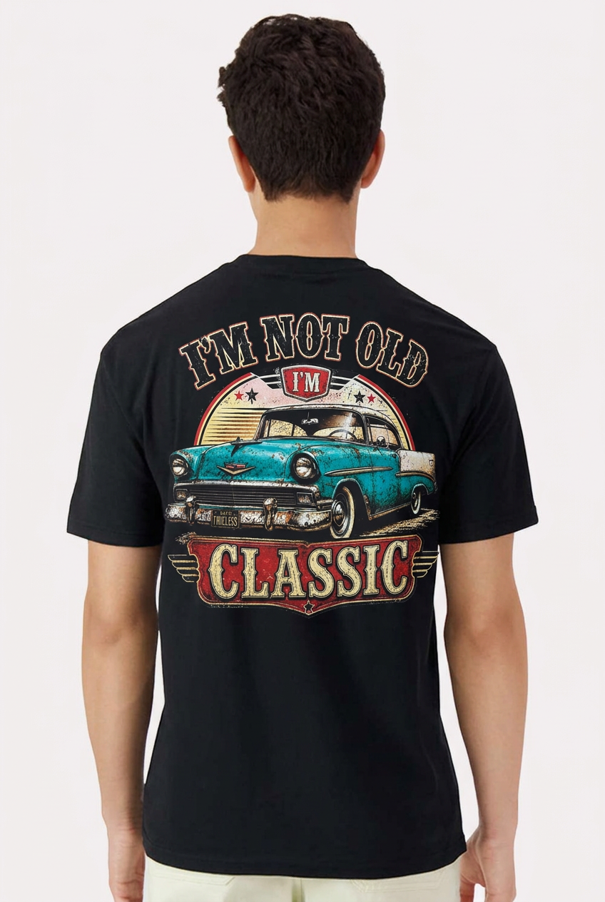 I'm Not Old I'm Classic Bel Air Gildan 3000 Unisex Light Cotton T-Shirt - Black