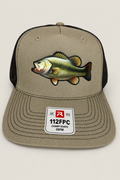 Richardson 112 Largemouth Bass UV patch 5 panel Trucker Hat - Beige/Black