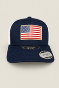 YP Classic Five panel American Flag Acrylic patch Trucker Hat