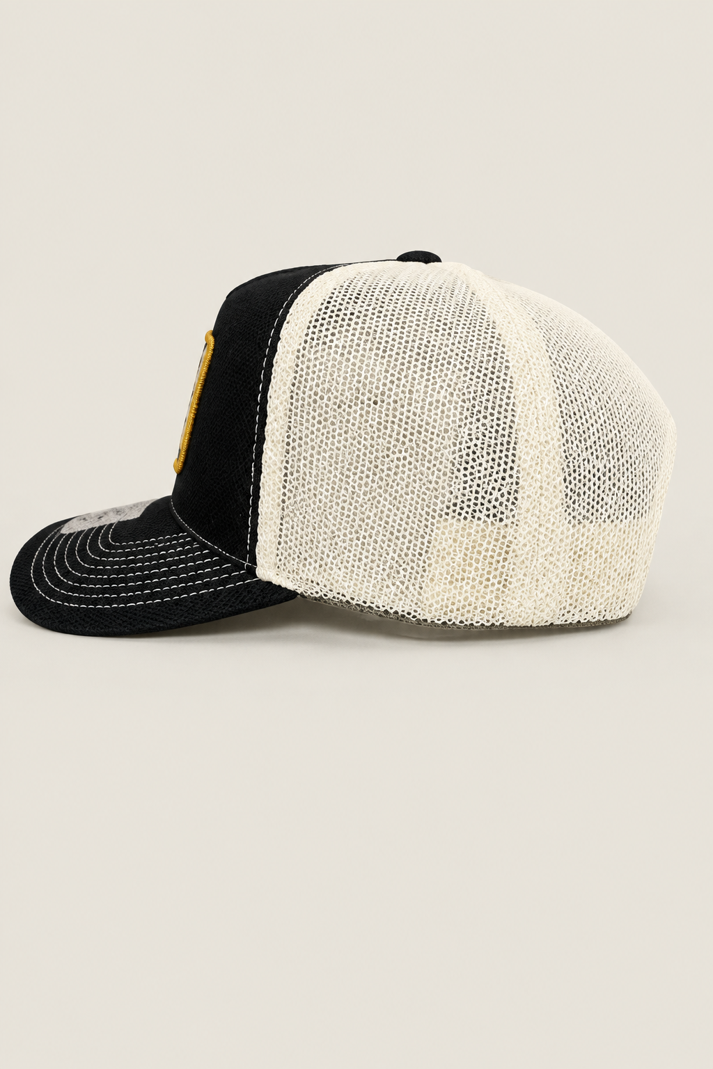 Richardson 112 Don't Tread on Me patch 5 panel Trucker Hat - Black/Cream
