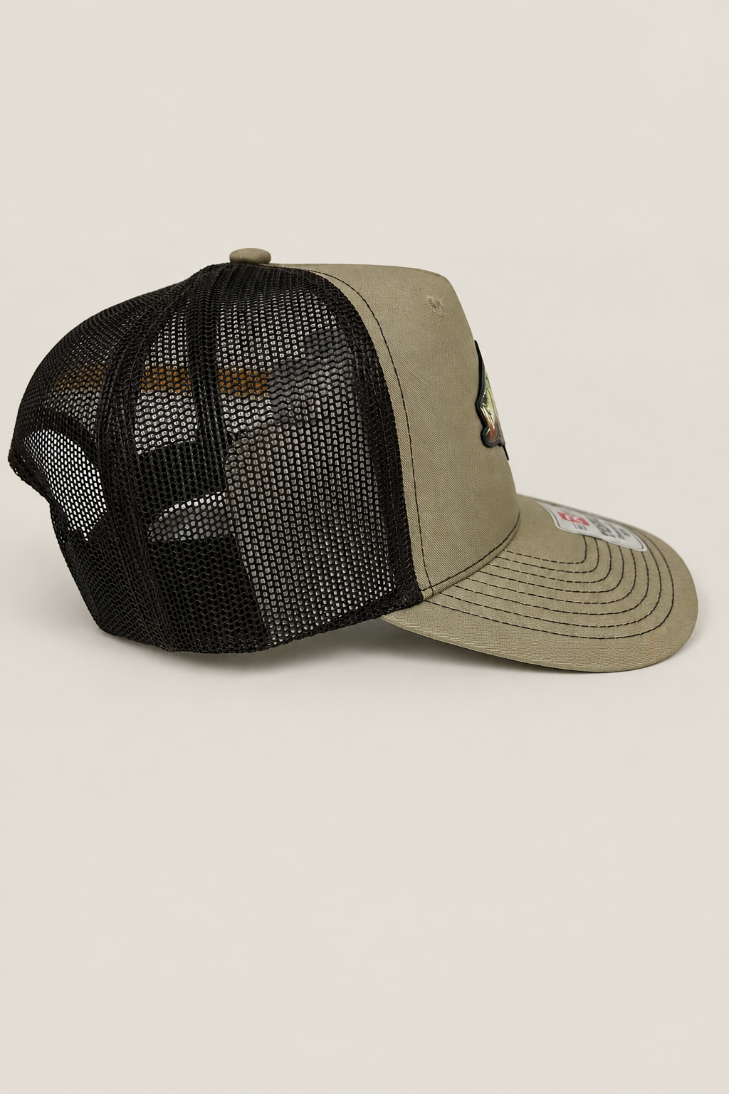 Richardson 112 Largemouth Bass UV patch 5 panel Trucker Hat - Beige/Black