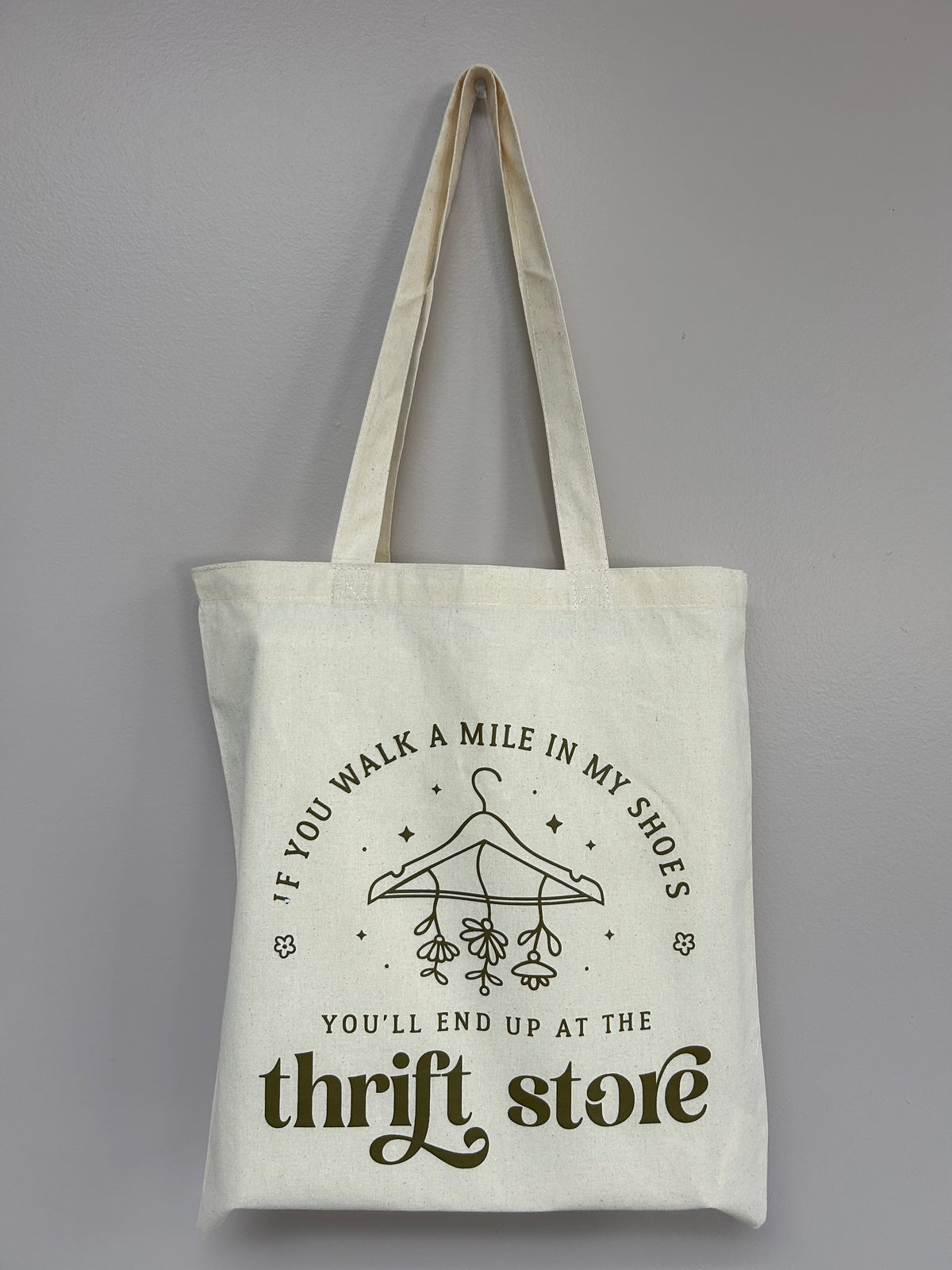 Everyday Canvas Tote Bag- Thrift store theme