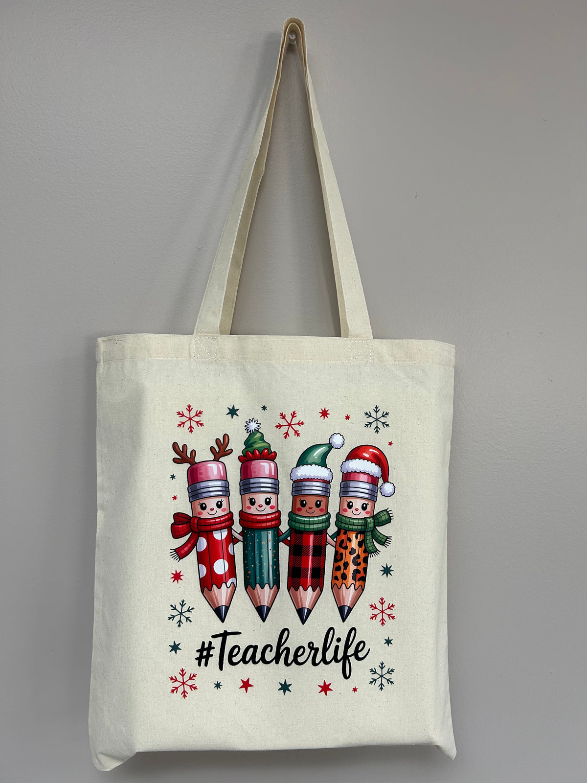 Teachers Life Christmas theme Canvas Tote Bag