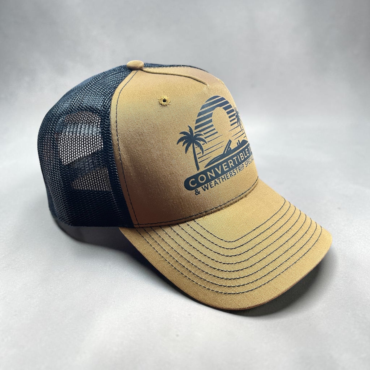 Convertible Top Specialists Merch Richardson 112 Five Panel Trucker Hat-Carmel/Black
