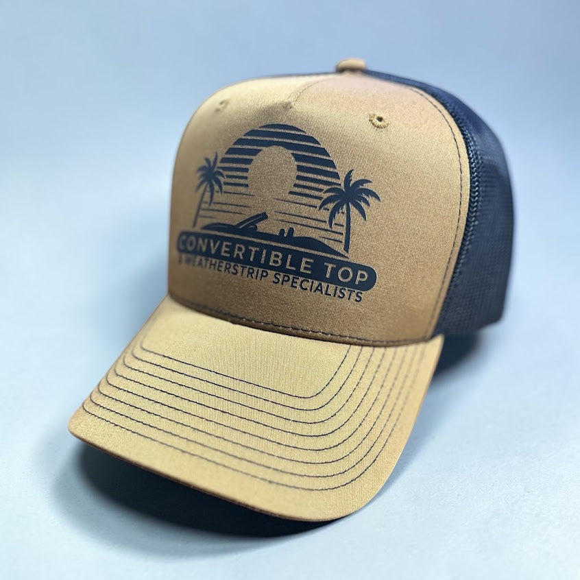 Convertible Top Specialists Merch Richardson 112 Five Panel Trucker Hat-Carmel/Black