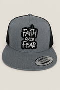 YP Classic Faith over Fear cloth patch 5 panel Trucker Hat