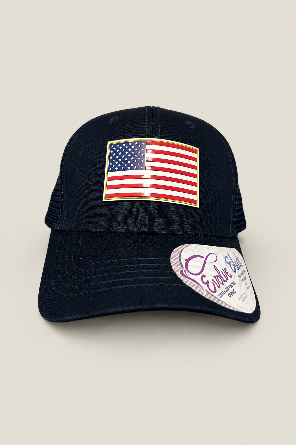 Infinity Her Six Panel American Flag Acrylic patch Trucker Hat